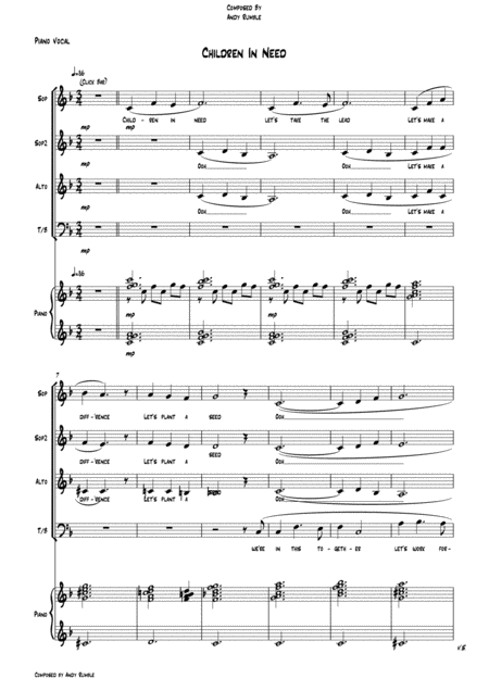 Children In Need Sheet Music