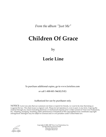 Children Of Grace Sheet Music