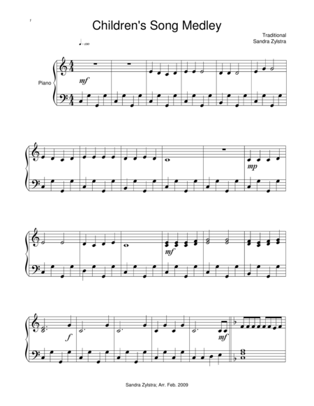 Childrens Song Medley Sheet Music