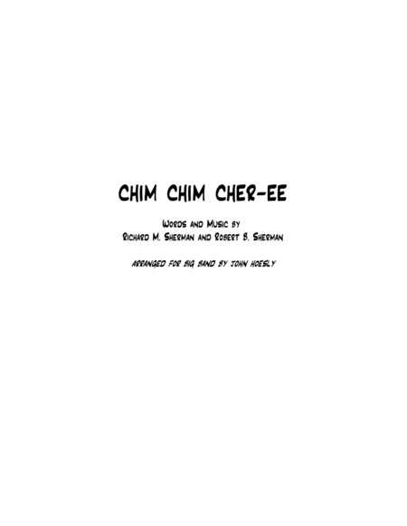 Free Sheet Music Chim Chim Cher Ee Jazz Ensemble Big Band