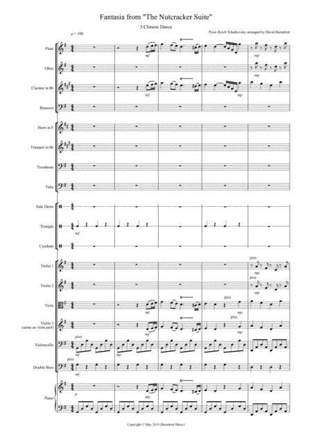 Chinese Dance Fantasia From Nutcracker For School Orchestra Sheet Music