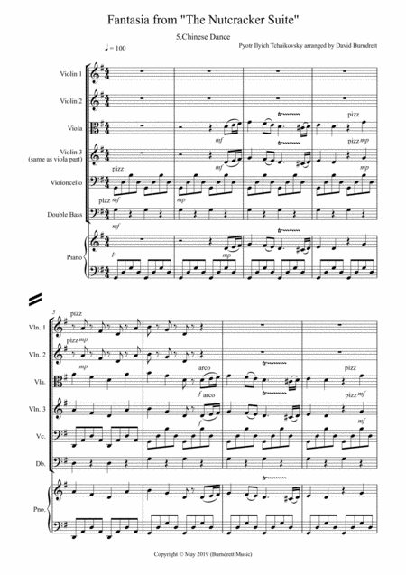 Chinese Dance Fantasia From Nutcracker For String Orchestra Sheet Music