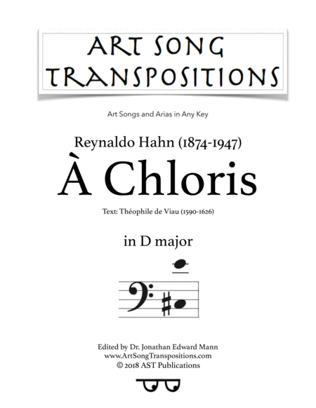 Chloris D Major Bass Clef Sheet Music