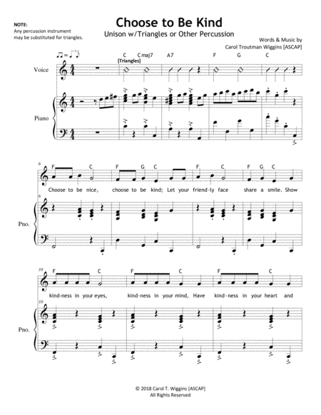 Free Sheet Music Choose To Be Kind