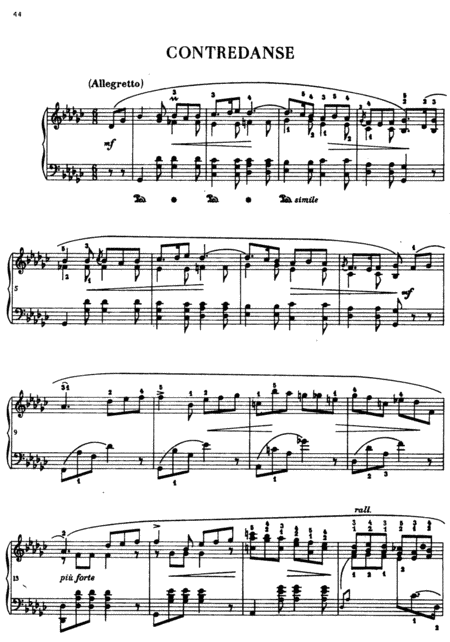 Free Sheet Music Chopin Contredanse In Gb Major