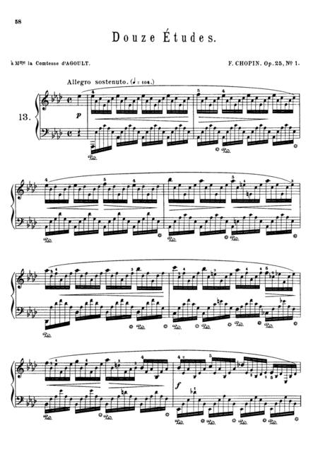 Chopin Etude Op 25 No 1 To 12 Full Original Complete Version Sheet Music