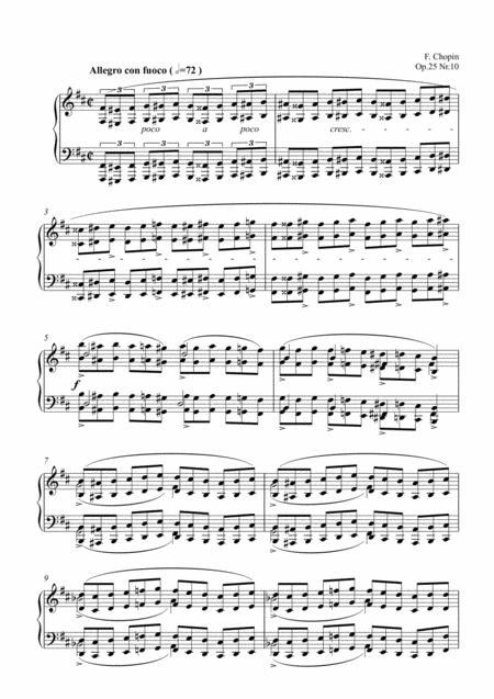 Free Sheet Music Chopin Etude Op 25 No 10