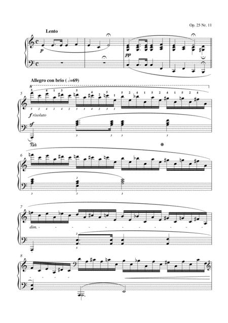 Free Sheet Music Chopin Etude Op 25 No 11