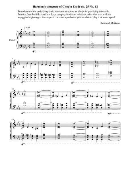 Free Sheet Music Chopin Etude Op 25 No 12 Harmonic Structure For Practicing