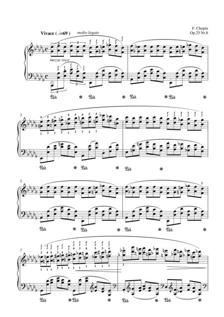 Free Sheet Music Chopin Etude Op 25 No 8