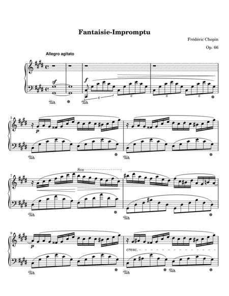 Free Sheet Music Chopin Fantaisie Impromptu In C Sharp Minor Op 66 Original Version