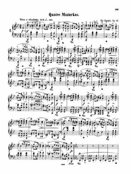 Chopin Mazurka Op 17 No 1 In Bb Major Original Version Sheet Music