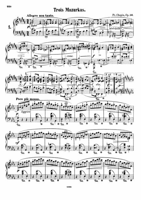 Chopin Mazurka Op 56 No 1 In B Major Original Version Sheet Music