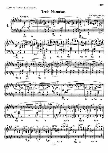 Free Sheet Music Chopin Mazurka Op 63 No 1 To No 3 Original Version