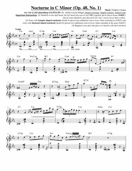 Chopin Nocturne In C Minor Op 48 No 1 Arr For G Clef Piano Harp Gcp Gch Including Lead Sheet Sheet Music