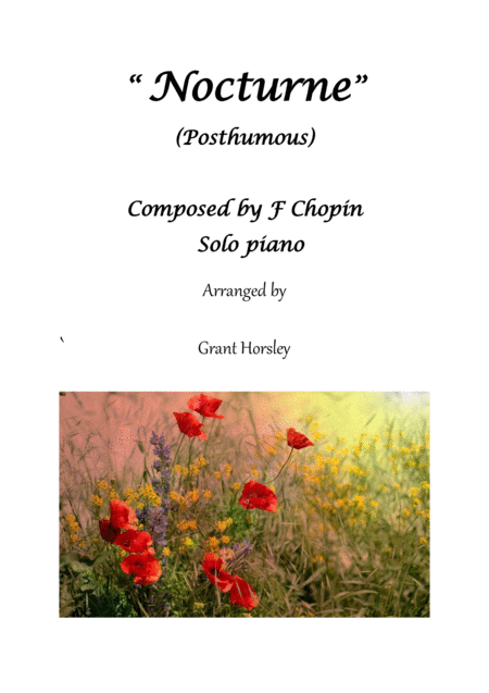 Chopin Nocturne Posthumous Piano Solo Simplified Version Sheet Music