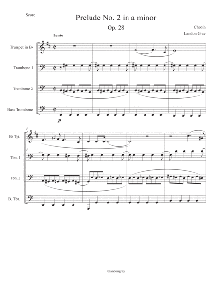 Free Sheet Music Chopin Prelude No 2 In A Minor