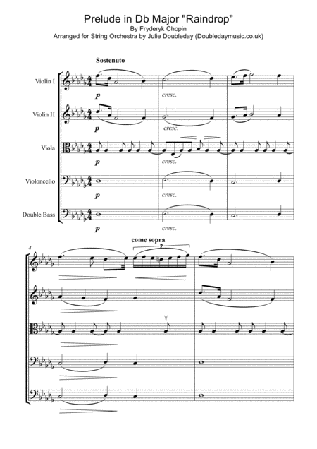 Chopin Raindrop Prelude For String Orchestra Score And Parts Sheet Music