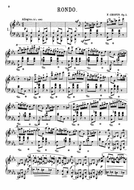 Free Sheet Music Chopin Rondo In C Minor Op 1 Complete Version