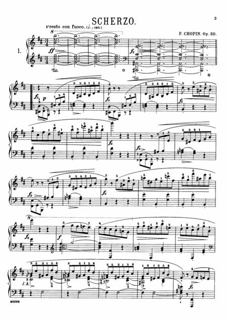 Chopin Scherzo Op 20 No 1 In B Minor Original Complete Version Sheet Music