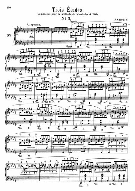 Free Sheet Music Chopin Tude Kk Iib 3 No 3 In Db Major Original Version
