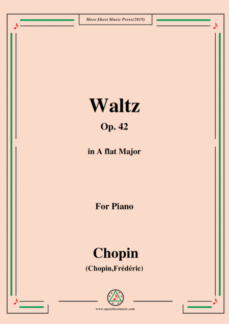 Chopin Waltz Op 42 In A Flat Major For Piano Sheet Music