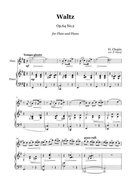 Free Sheet Music Chopin Waltz Op 64 No 2 Flute And Piano