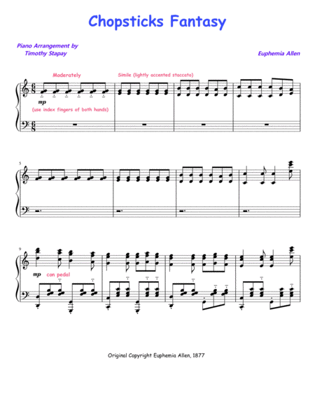 Chopsticks Fantasy Sheet Music