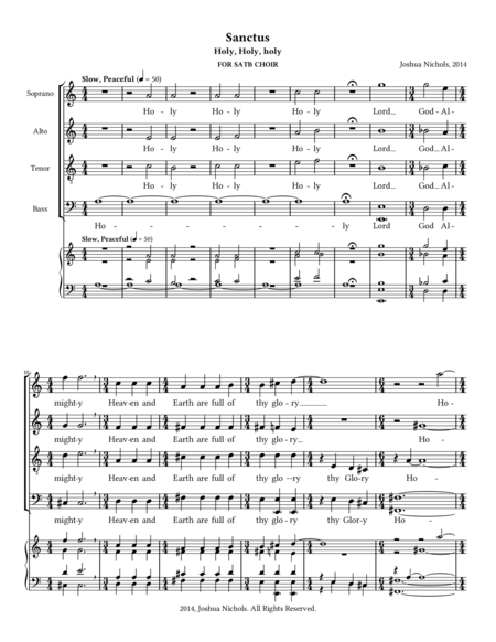 Free Sheet Music Choral Sanctus