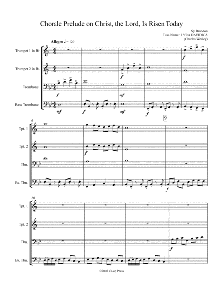 Free Sheet Music Chorale Prelude On Christ The Lord Is Risen Today