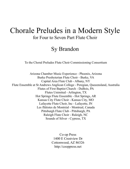 Free Sheet Music Chorale Preludes In A Modern Style