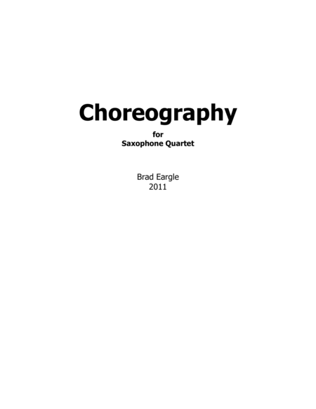 Choreography For Saxophone Quartet Sheet Music