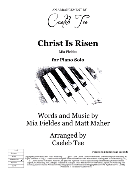 Christ Is Risen Piano Solo Arr By Caeleb Tee Sheet Music