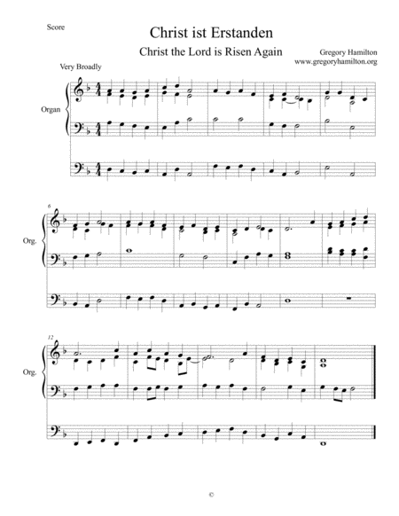 Christ Ist Erstanden Christ The Lord Is Risen Again Sheet Music