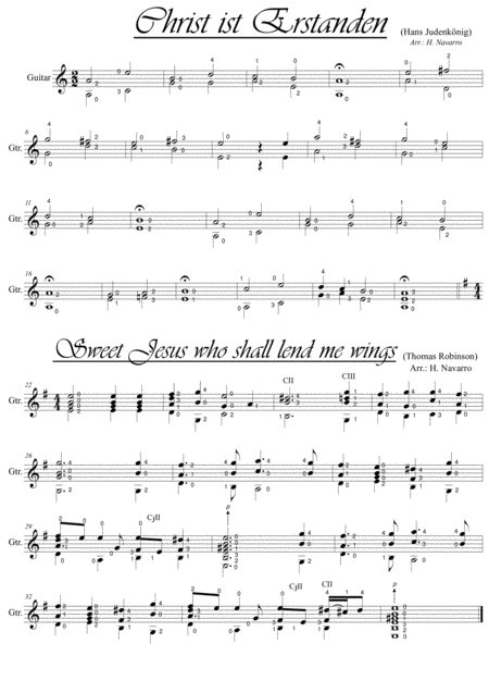 Christ Ist Erstanden Sweet Jesus Who Shall Lend Me Wings Sheet Music