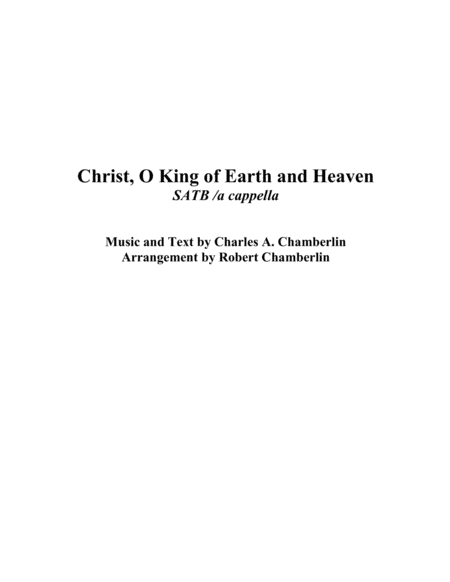 Free Sheet Music Christ O King Of Earth And Heaven