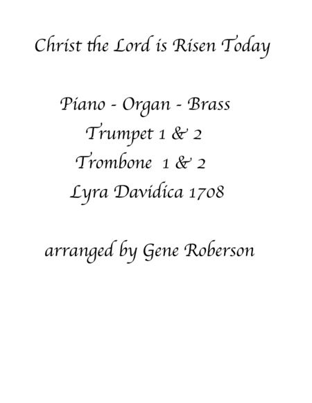 Free Sheet Music Christ The Lord Is Risen Today Brass And Piano Organ