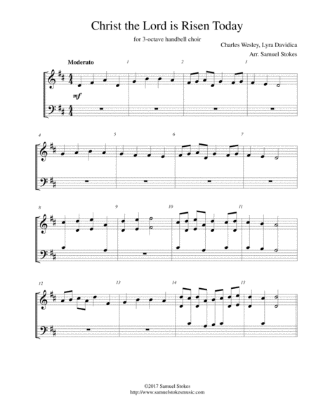 Christ The Lord Is Risen Today Jesus Christ Is Risen Today For 3 Octave Handbell Choir Sheet Music