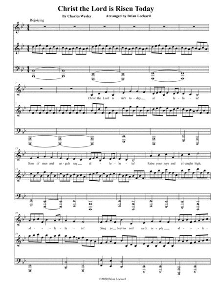 Free Sheet Music Christ The Lord Is Risen Today Piano And Voice