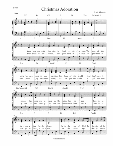 Free Sheet Music Christmas Adoration