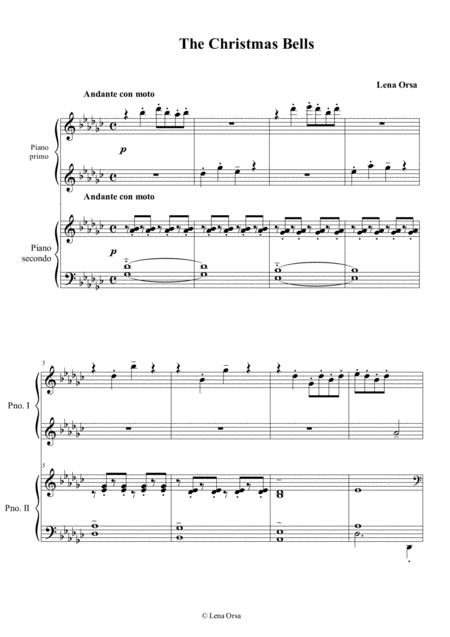 Free Sheet Music Christmas Bells For Piano 4 Hands