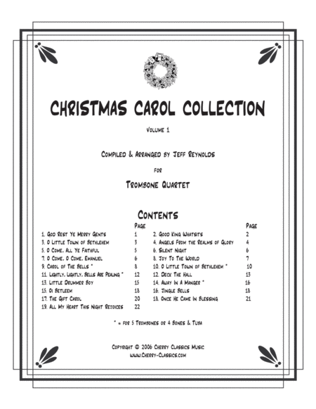 Christmas Carol Collection Vol 1 For Trombone Ensemble Sheet Music