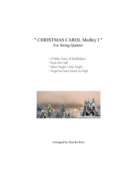 Christmas Carol Medley I For String Quartet Sheet Music