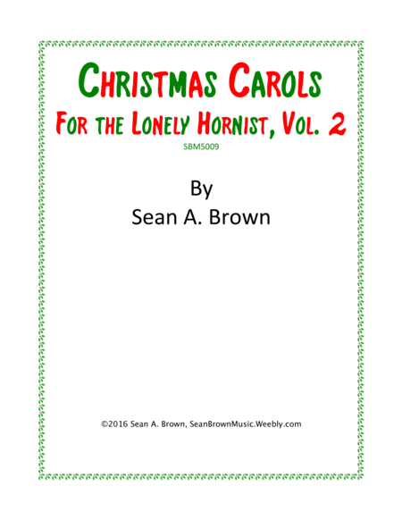 Christmas Carols For The Lonely Hornist Vol 2 Sheet Music