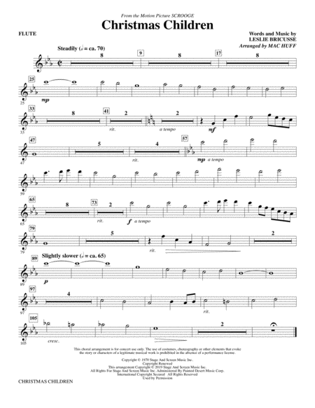 Christmas Children From Scrooge Arr Mac Huff Flute Sheet Music