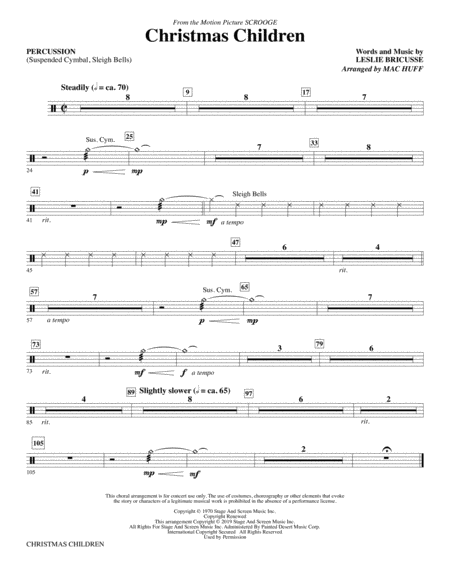 Christmas Children From Scrooge Arr Mac Huff Percussion Sheet Music