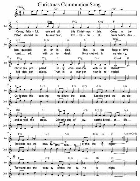 Christmas Communion Song With 2nd Voice Vocal Sheet Music