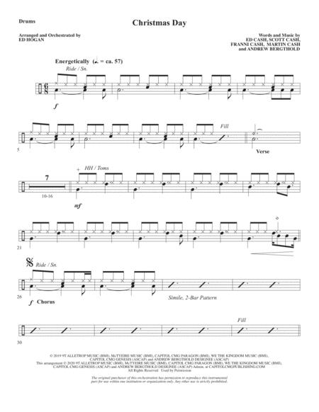 Free Sheet Music Christmas Day Arr Ed Hogan Drums