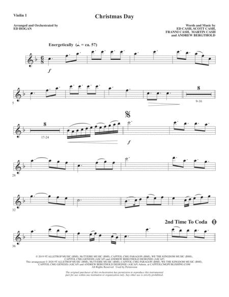 Free Sheet Music Christmas Day Arr Ed Hogan Violin 1