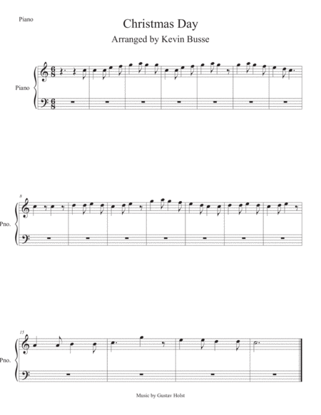 Free Sheet Music Christmas Day Easy Key Of C Piano